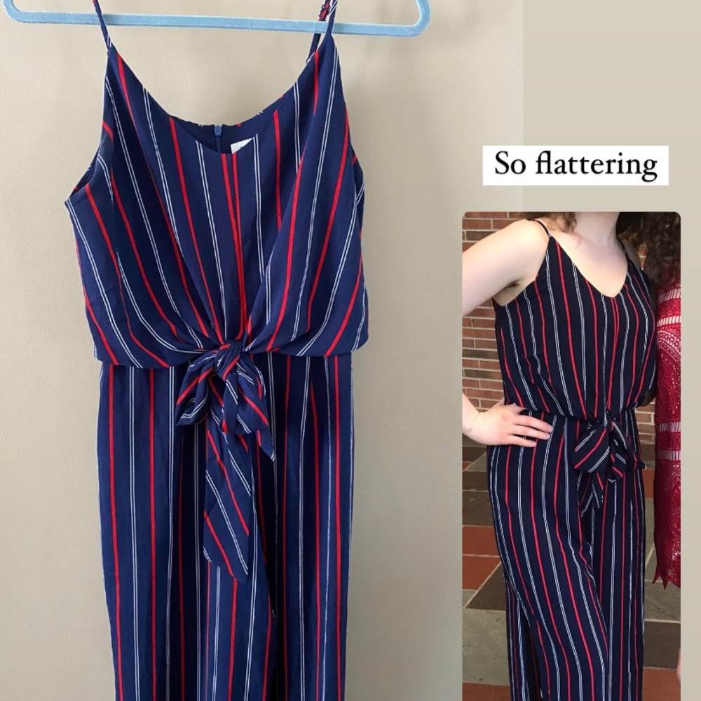 Striped sleeveless jumpsuit